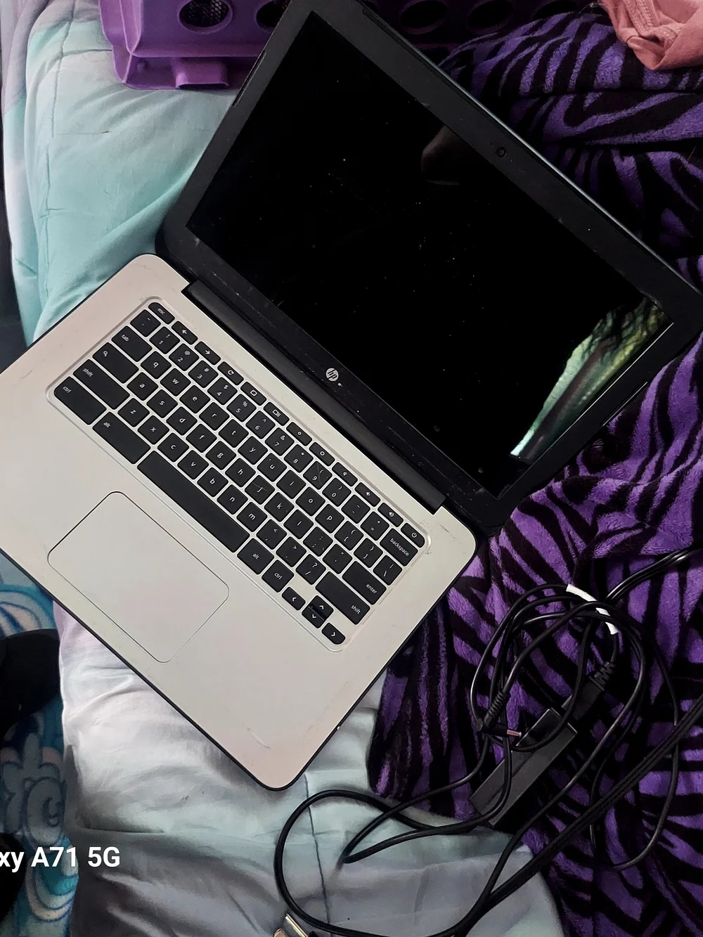 HP Chromebook Laptop in Black with Chrome Accent